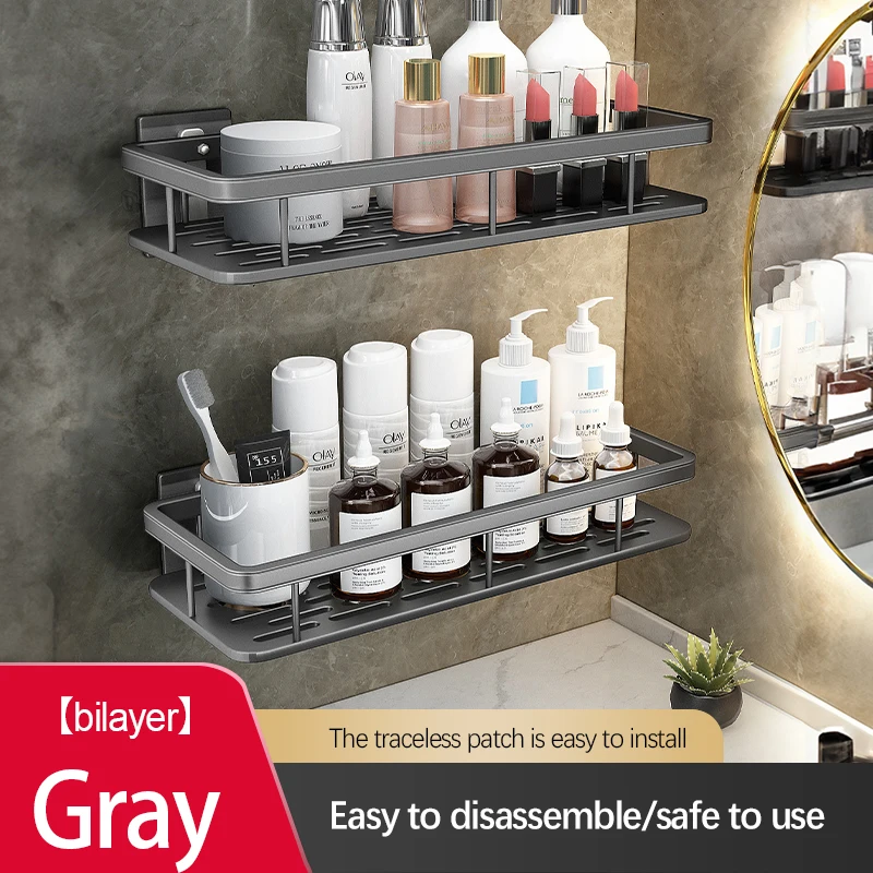 Bathroom Storage Rack Stainless Steel Anti Rust Storage Shower Rack Suction Cup Storage Rack Household Storage Appliances - Image 14