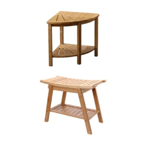 Shower Stool Shower Bath Chair with Storage Shelf 2 Tier Water Resistant Bathroom Seat for Corridor Inside Shower Shaving SPA