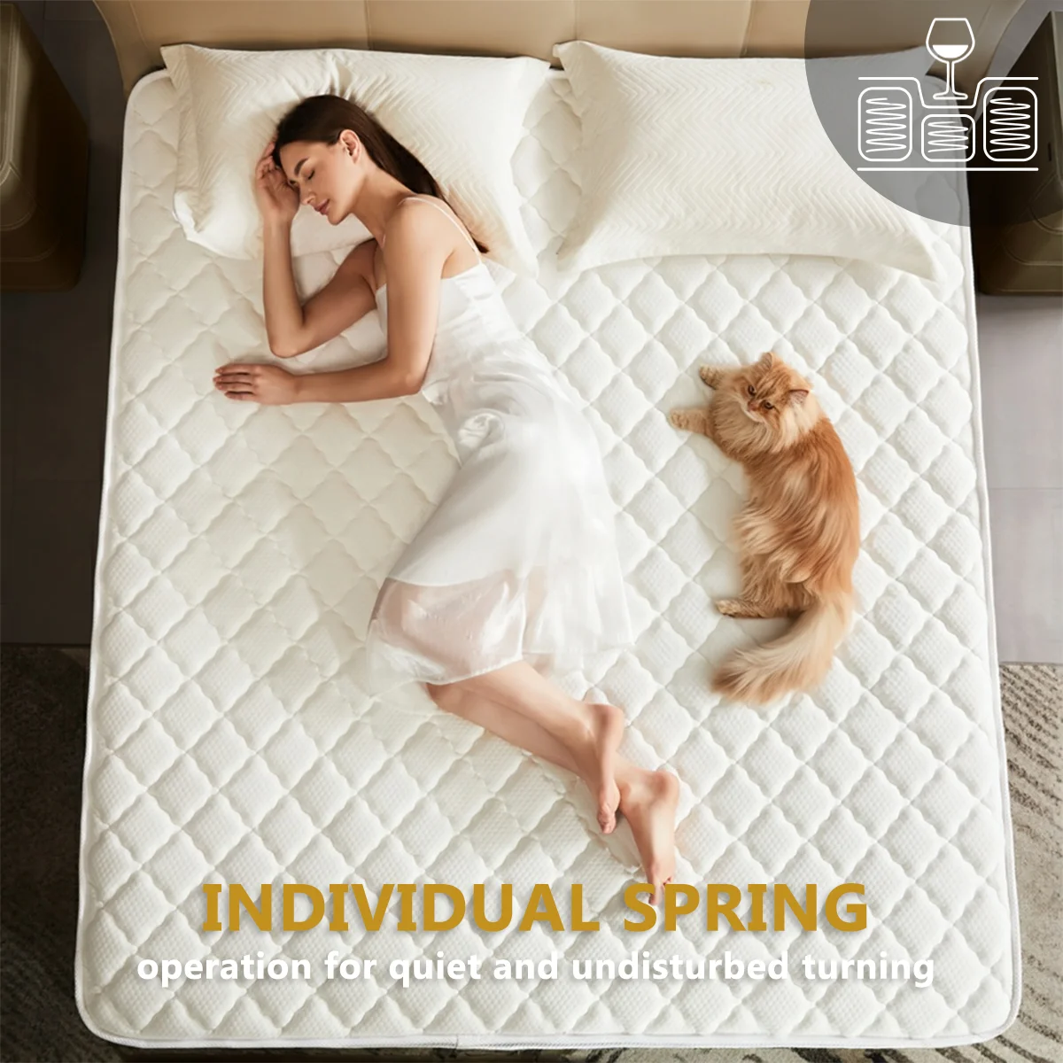 10/12/14 Inch Hybrid Mattress in a Box, Queen Size, Medium Firm Bed for Pressure Relief & Motion Isolation - Image 5