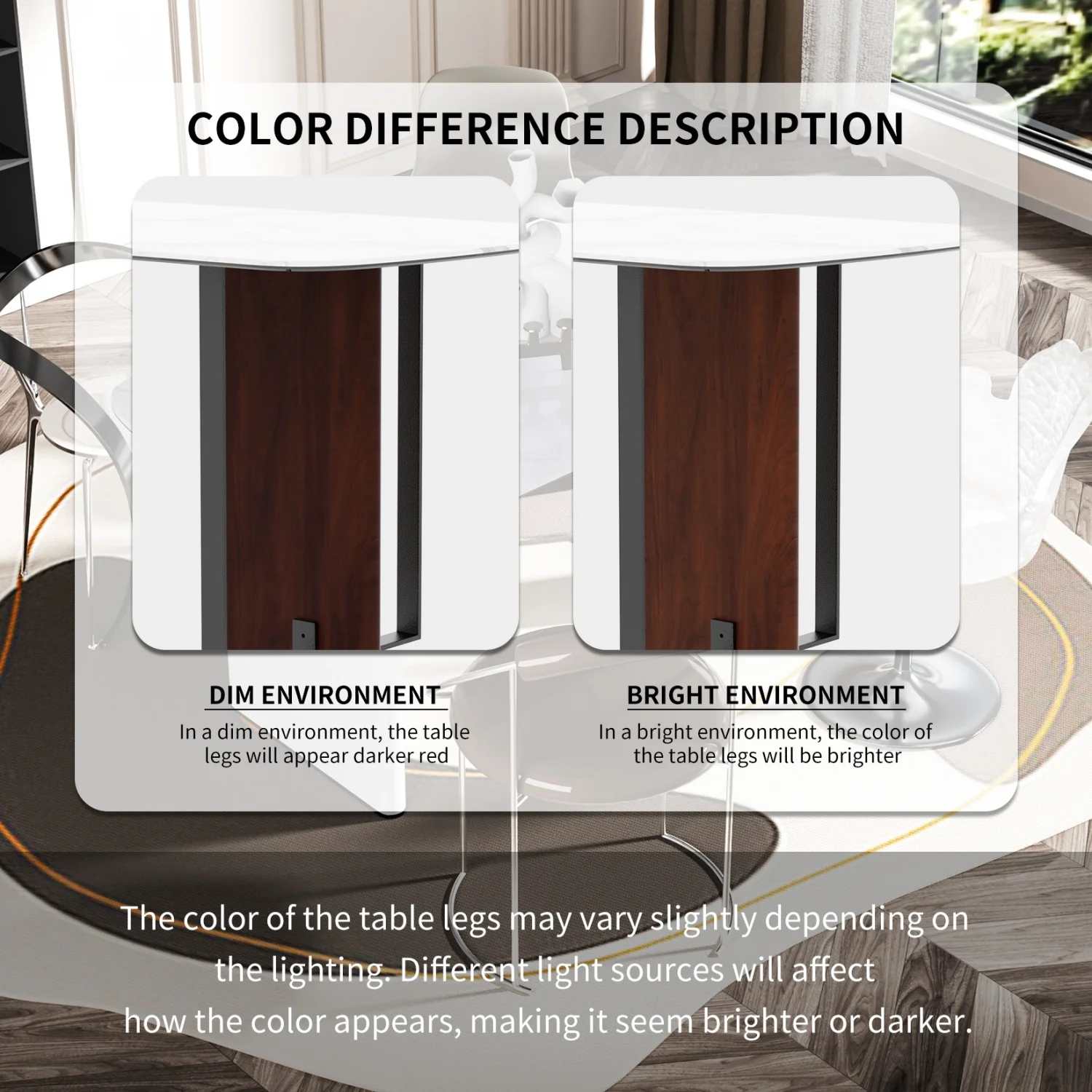 160CM Large Kitchen Table for 4-6 People Rectangular Dinner Table Dining Room Furniture Stone Glass-top Banquet Hall No Chairs - Image 5