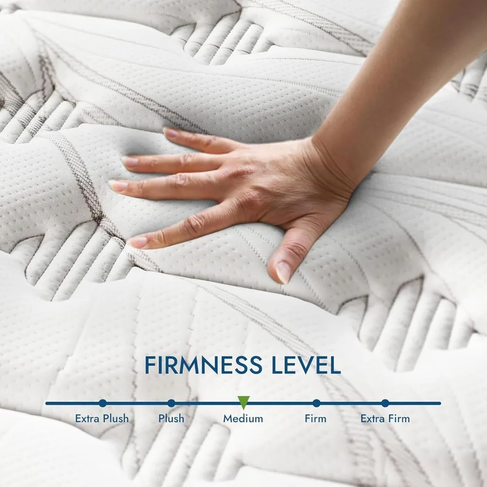 Mattress, Full Size Mattress in a Box, New Diamond Innerspring Hybrid and Cooling Gel Memory Foam Mattresses, Pressure Relief - Image 3