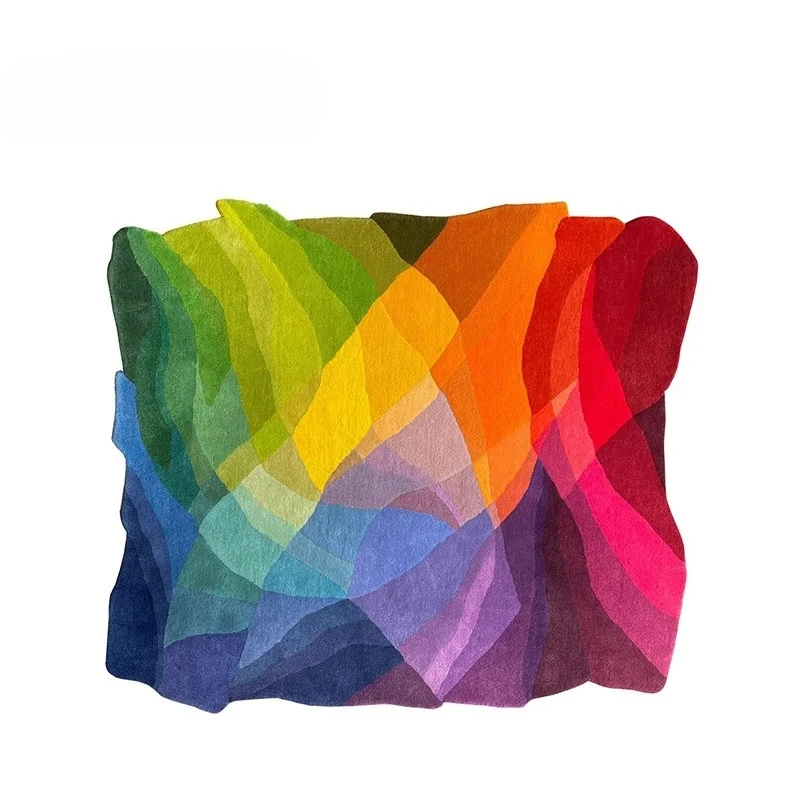 Luxury Carpets for Living Room Dopamine Bedroom Decor Irregular Carpet Creative Colorful Bedside Floor Mat Fluffy Soft Plush Rug - Image 9