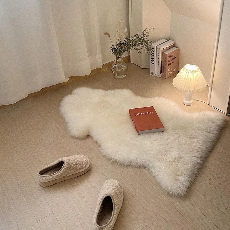 Soft Irregular Rugs For Bedroom Plush Floor Foot Mats Faux Fur Wool Carpets Living Room Lounge Fluffy Bedside Rug Sofa Cushion - Image 5