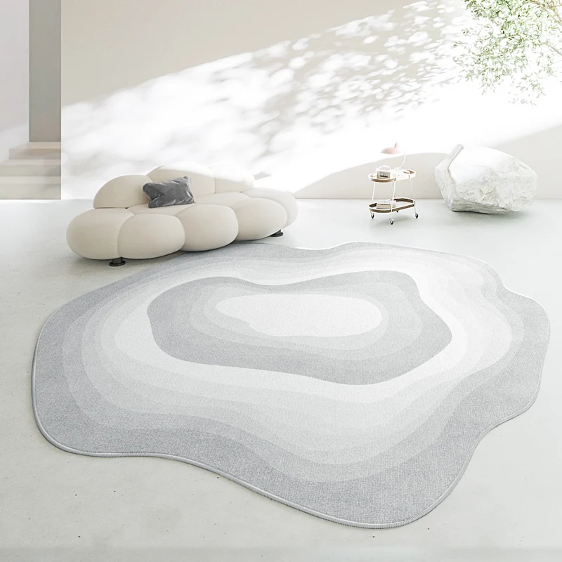 Irregular Plush Lounge Rug Nordic Style Carpets for Living Room Thick Cloakroom Gradient Carpet Light Luxury Bedroom Decor Mat - Image 5