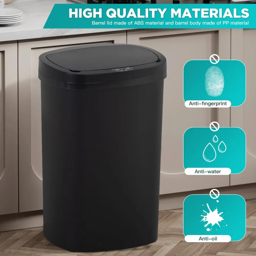 Automatic Touch-Free Motion Sensor 13 Gallon High-Capacity Kitchen Trash Can with Lid for Easy Garbage Disposal - Image 4