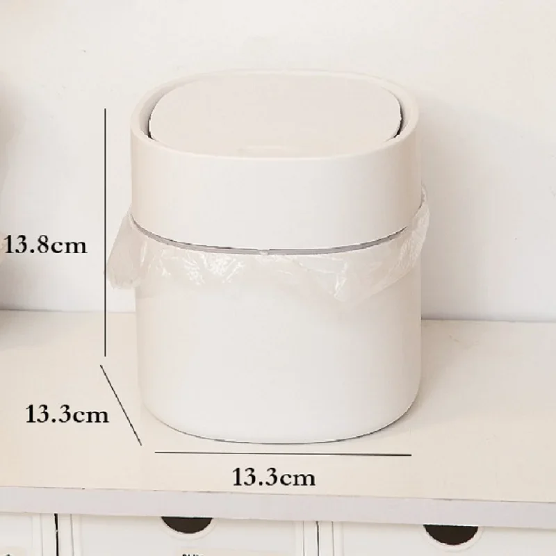2L Mini Desktop Bin Universal Car Interior Storage Case with Cover Home Desk Clean Workspace Garbage Box Pressing Trash Can - Image 6