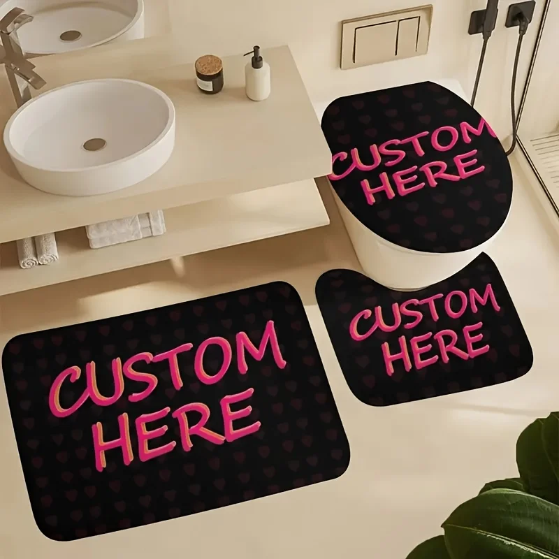 Custom Logo Shower Curtain Set For Bathroom Print Your Pattern Mildew Proof Polyester Waterproof With Hooks for Dropshipping - Image 3