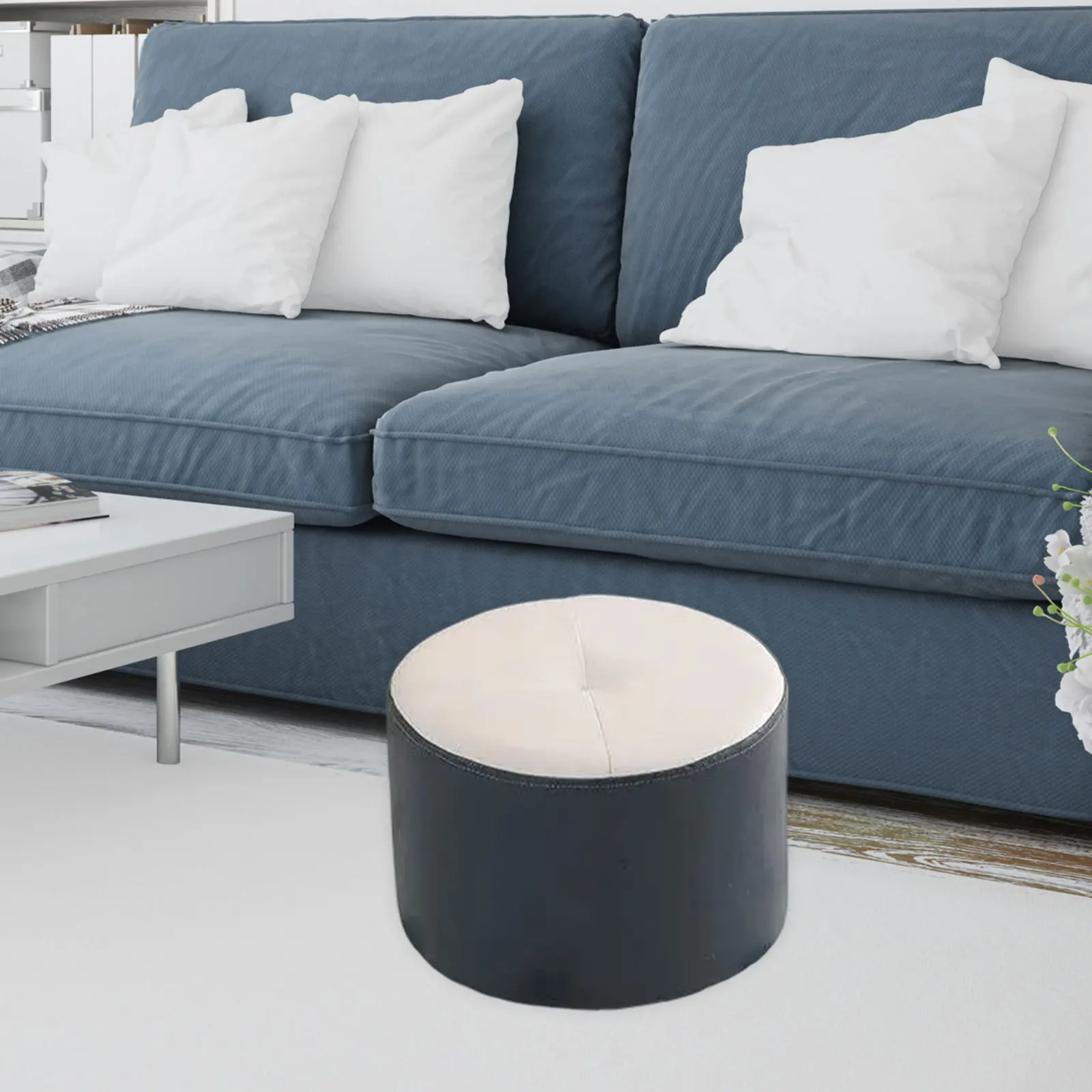 Small Foot Stool Ottoman Footrest Round Decorative Stool for Bedroom Entrance Apartment Kids Chair Living Room Shoe Stool - Image 2
