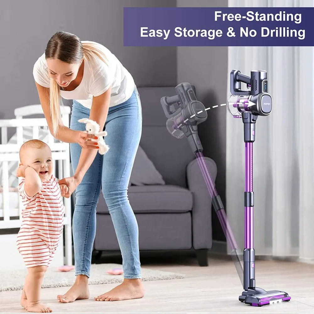 Wireless Stick Vacuum Cleaner, Lightweight 235W Brushless Motor, Portable and Easy to Store - Image 3