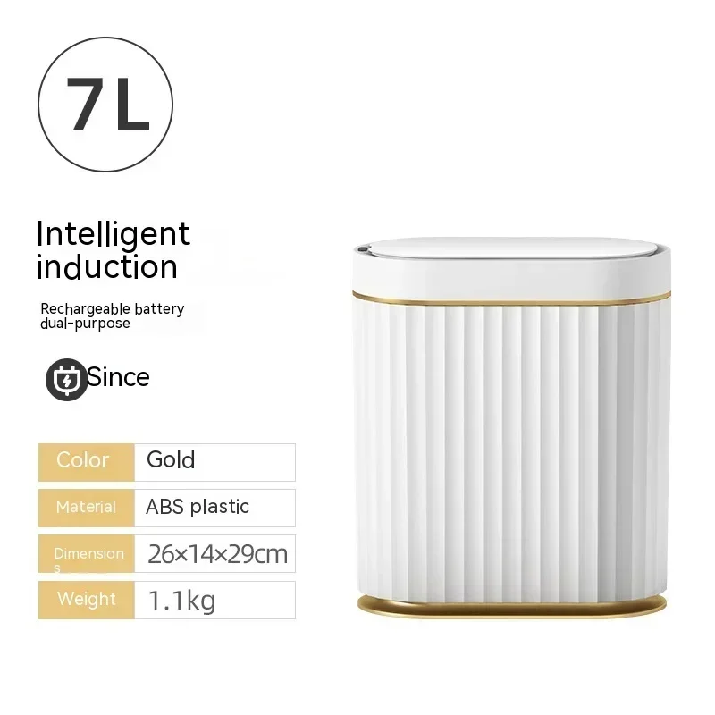 7L Trash Bin Can Narrow Smart Sensor Kitchen Food Waste Recycle Toilet Wastebasket Garbage Storage Bucket Bathroom Accessories - Image 9