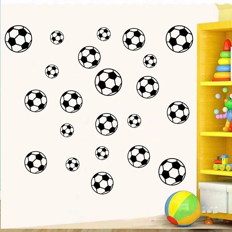43Pcs/set Personalized Football Soccer Ball Wall Sticker Sports Boys Bedroom Art Vinyl Wall Sticker For Kids Rooms Nursery Decor - Image 2