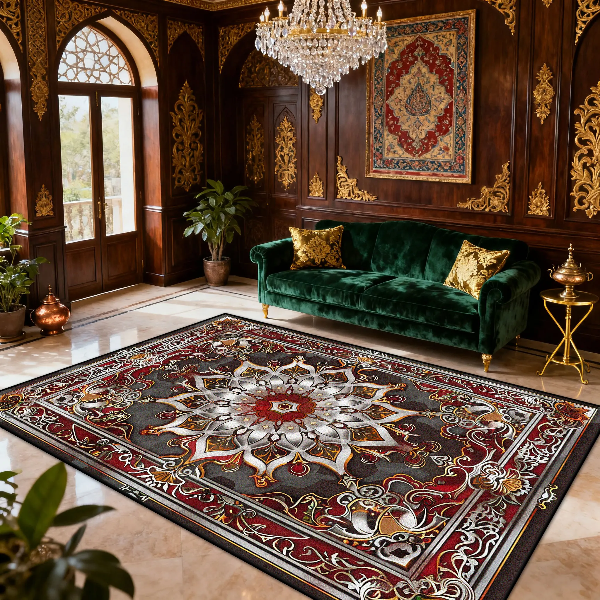 Persian American Retro Carpet Large Area Living Room Decoration Home Ethnic Style Bedroom Rug Cloakroom Lounge Soft Mat Washable - Image 8