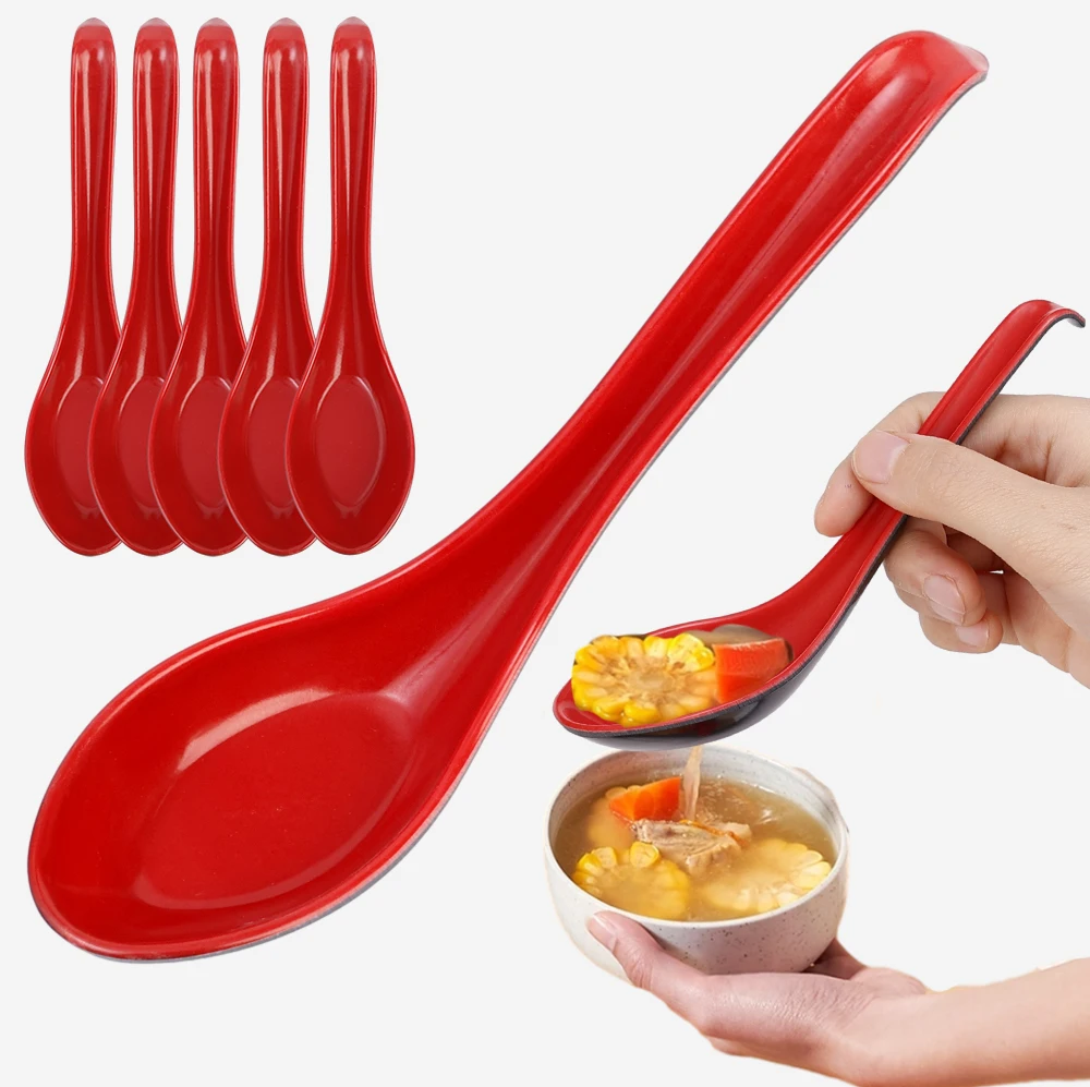 1/5/10pcs Mighty Porcelain Anti-Shock Spoons Japanese Rice Spoon Dumplings Porridge Soup Spoon Restaurant Bar Kitchen Cutlery - Image 2