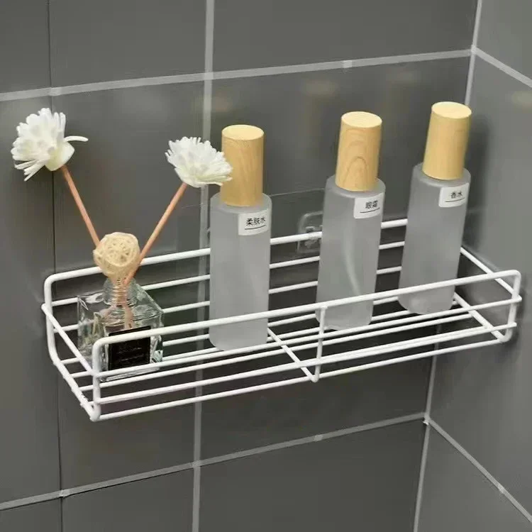 Wall Mounted Bathroom Shelf Corner Storage Iron Shower Drain Basket Cosmetic Rack Shampoo Holder Bathroom Organizer Wall shelves - Image 10