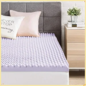 3 Inch Egg Crate Memory Foam Mattress Topper with Soothing Lavender Infusion, Dorm Essentials, Queen