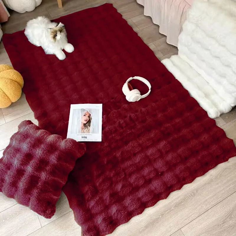 Bubble Plush Carpet For Home Decor Imitation Rabbit Hair Balcony Cushion Kids Living Room Faux Fur Rug Girl Bedroom Foot Mat - Image 15