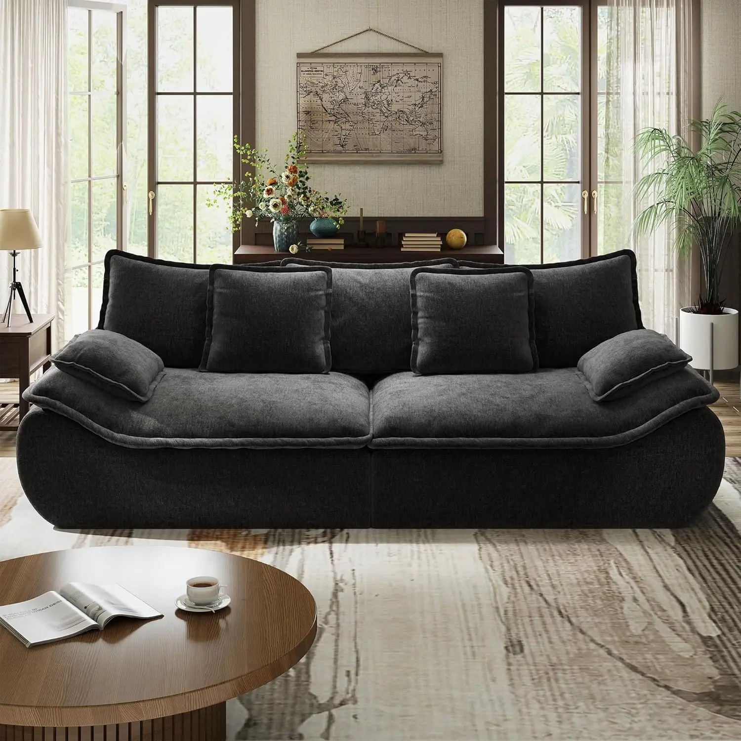 Sofa Couches 2-Seater Modular Sectional Sofa, 89''Comfy Loveseat with Throw, Deep Seat Small Sofa for Small Space - Image 7