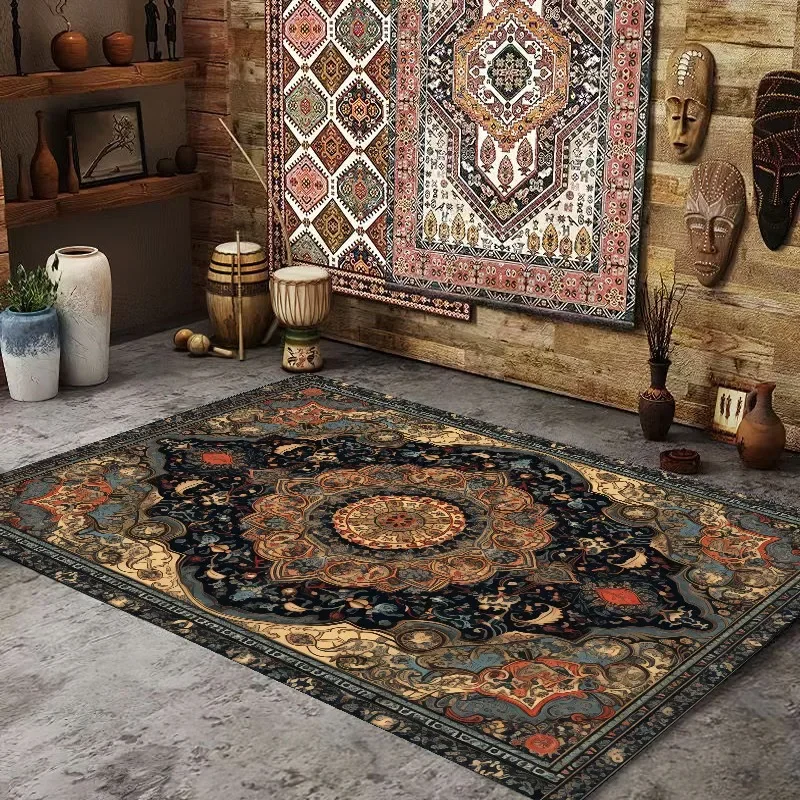 Persian American Retro Carpet Large Area Living Room Decoration Home Ethnic Style Bedroom Rug Cloakroom Lounge Soft Mat Washable - Image 9