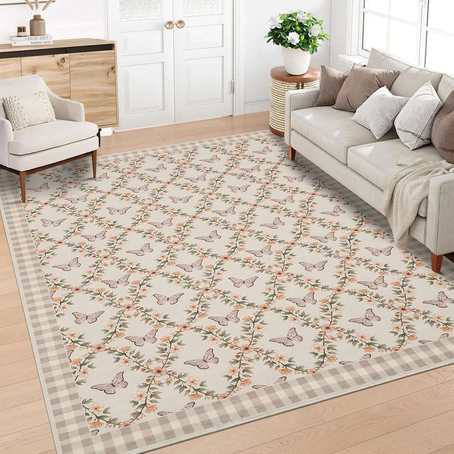 Floral Living Room Carpet Soft Plush Pink Large Area Girl's Bedroom Bedside Rugs Machine Washable Foldable Floor Mats שטיח לסלון - Image 11