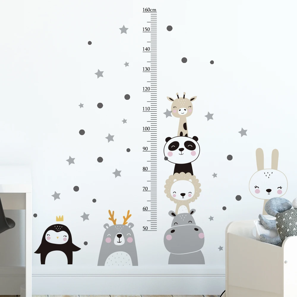Cartoon Height Measure Stickers for Kids room Nursery Classroom Wall Decor Room Decoration Sticker Waterproof PVC Wall Decals - Image 4