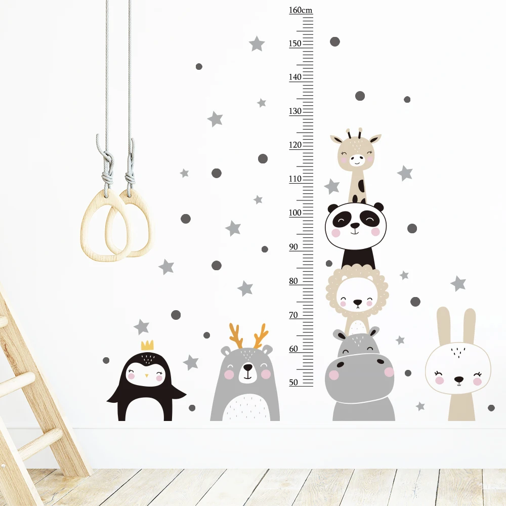 Cartoon Height Measure Stickers for Kids room Nursery Classroom Wall Decor Room Decoration Sticker Waterproof PVC Wall Decals