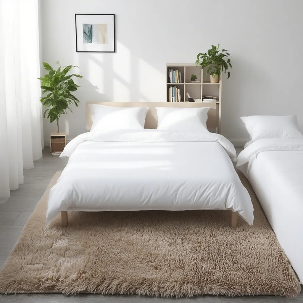 Shaggy Area Gray Rug For Living Room Super Soft Long Pile Bedroom Carpet Non-Slip Children's Home Decor Fluffy Bedside Floor Mat - Image 8
