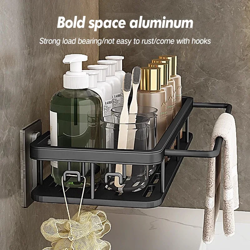 Bathroom Storage Rack Stainless Steel Anti Rust Storage Shower Rack Suction Cup Storage Rack Household Storage Appliances - Image 4
