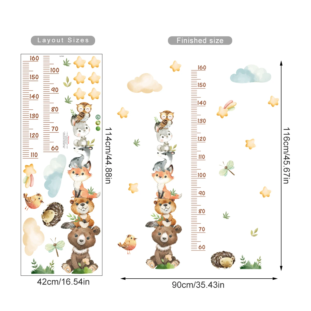 Forest Animals Theme Bear Deer Rabbit Children's Wall Stickers for Kids Room Baby Room Decoration Wallpaper Wall Decals Nursery - Image 18