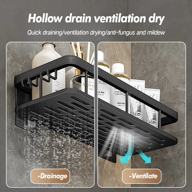 Bathroom Storage Rack Stainless Steel Anti Rust Storage Shower Rack Suction Cup Storage Rack Household Storage Appliances - Image 3
