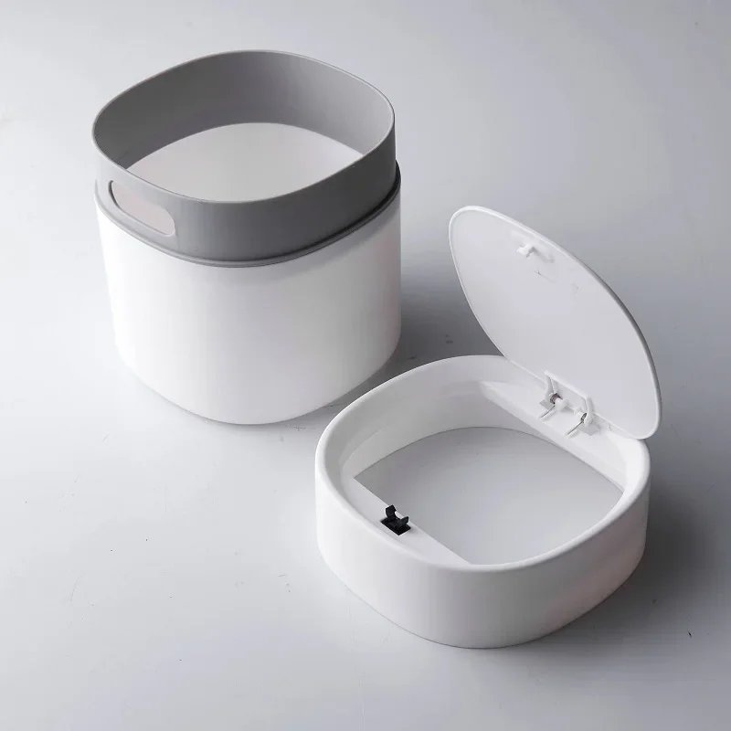 2L Mini Desktop Bin Universal Car Interior Storage Case with Cover Home Desk Clean Workspace Garbage Box Pressing Trash Can - Image 5