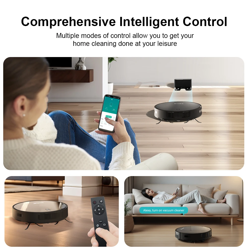Robot Vacuum Cleaner Combo Mop,3500PA Suction Robotic,WiFi/Voice Control,Auto-Recharge,Pet Hair For Home Vacuum Cleaning Robot - Image 3
