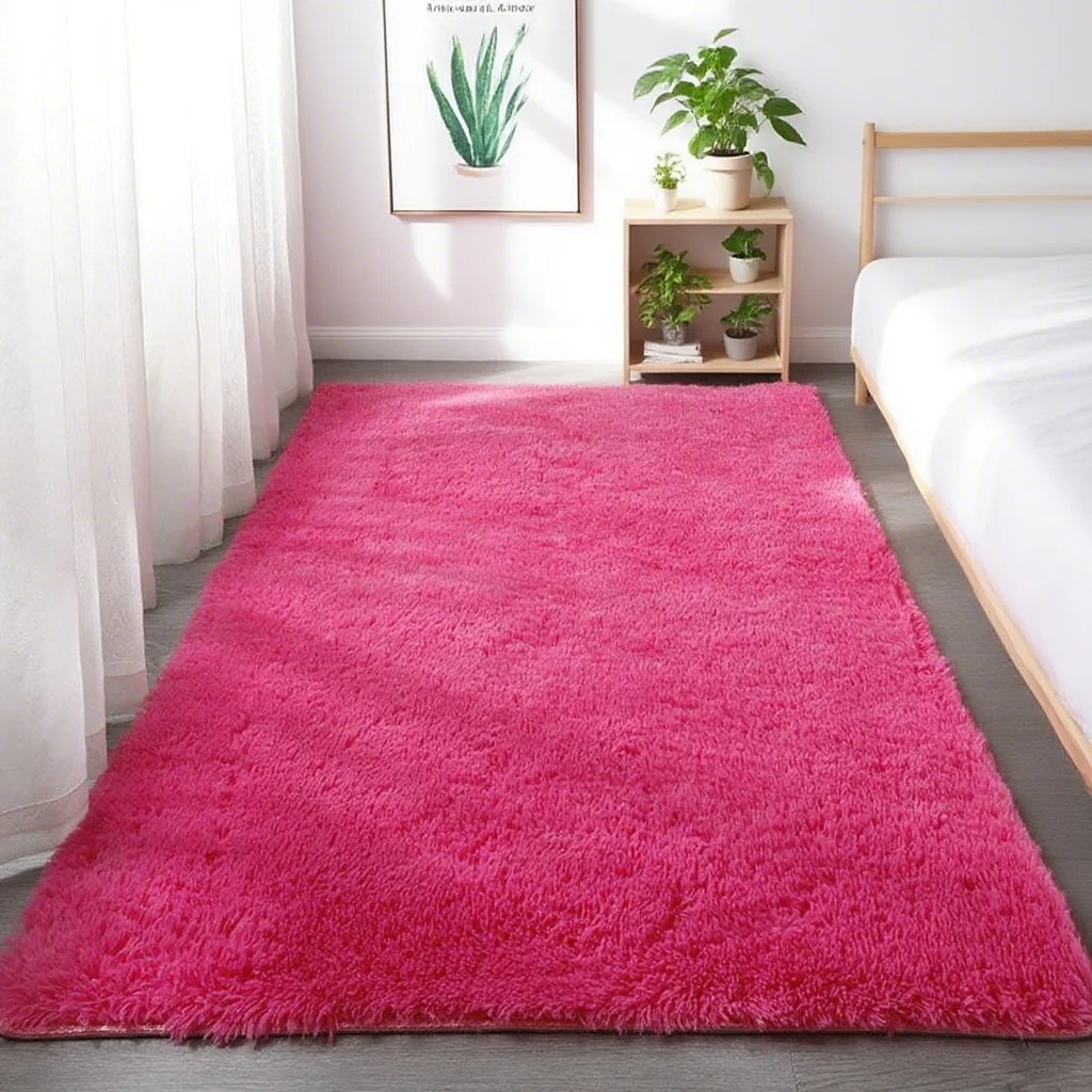 Shaggy Area Gray Rug For Living Room Super Soft Long Pile Bedroom Carpet Non-Slip Children's Home Decor Fluffy Bedside Floor Mat - Image 11