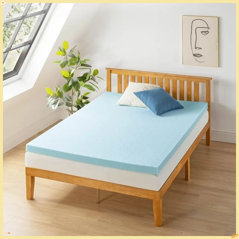 3 Inch Ventilated Memory Foam Mattress Topper, Cooling Gel Infusion, Dorm Essentials, Queen