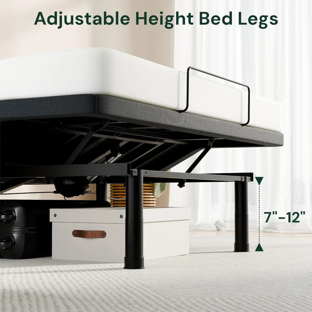 Adjustable Bed Frame, Wired Remote Control, Independent Head and Foot Incline, Electric Bed Frame Base, Adjustable Bed Leg - Image 4