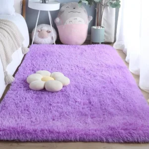 VIKAMA Solid-Color Silk And Wool Carpet Bedroom Bedside Rug Girl's Dirt-Resistant Living Room And Room Full Floor Mat Home Decor