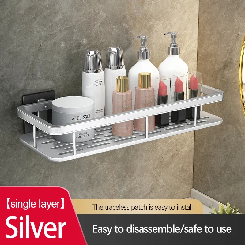 Bathroom Storage Rack Stainless Steel Anti Rust Storage Shower Rack Suction Cup Storage Rack Household Storage Appliances - Image 21