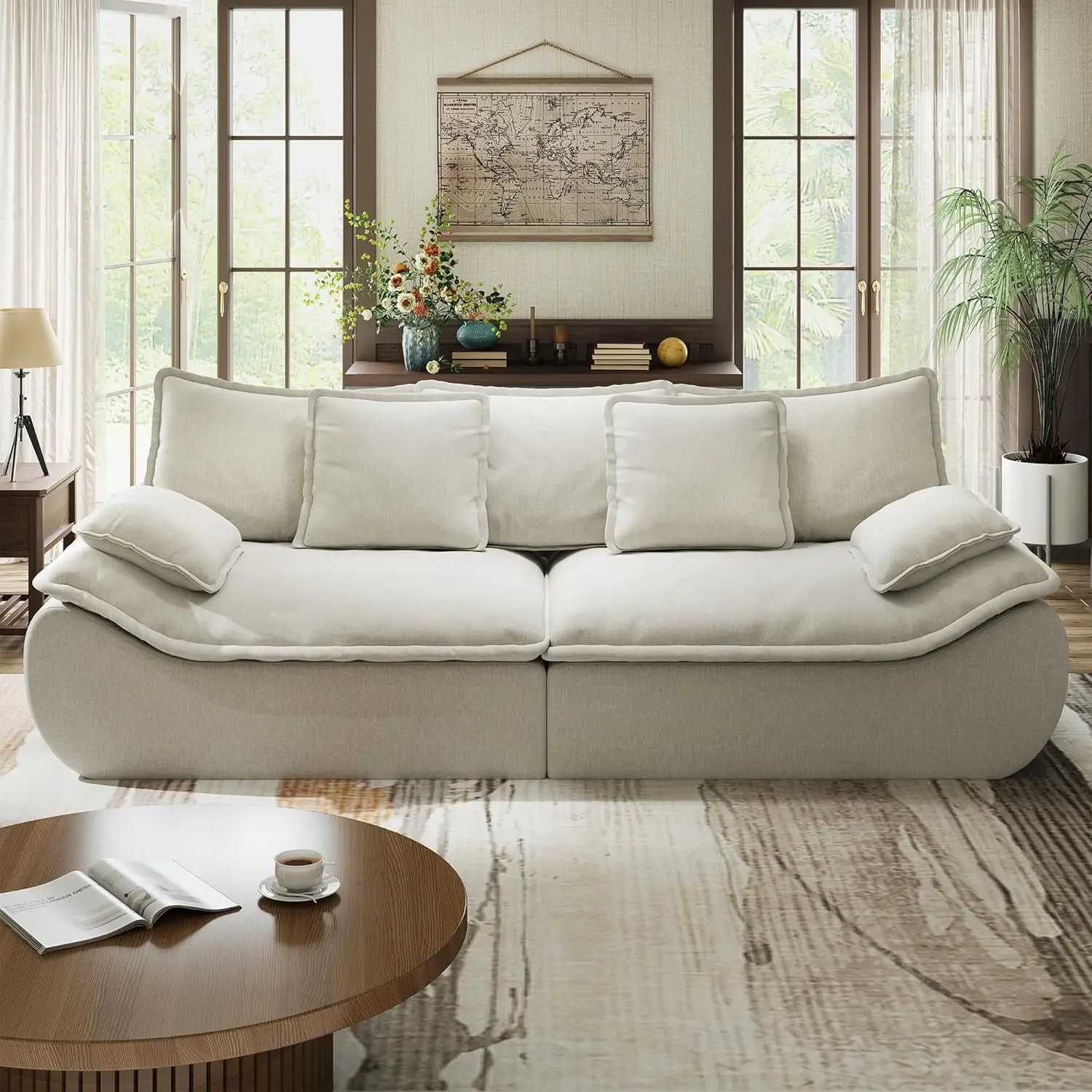 Sofa Couches 2-Seater Modular Sectional Sofa, 89''Comfy Loveseat with Throw, Deep Seat Small Sofa for Small Space - Image 9