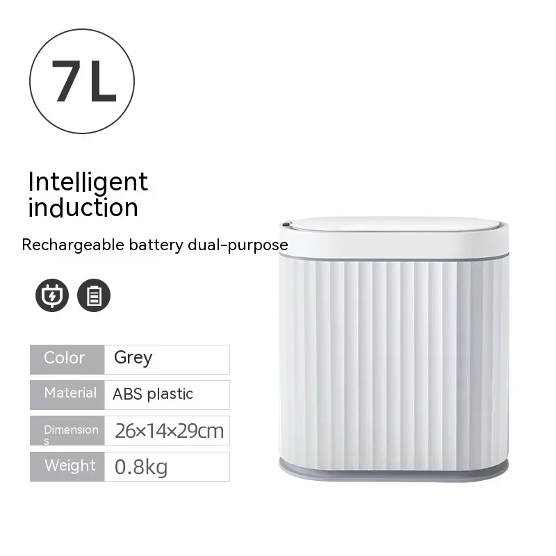 7L Trash Bin Can Narrow Smart Sensor Kitchen Food Waste Recycle Toilet Wastebasket Garbage Storage Bucket Bathroom Accessories - Image 7
