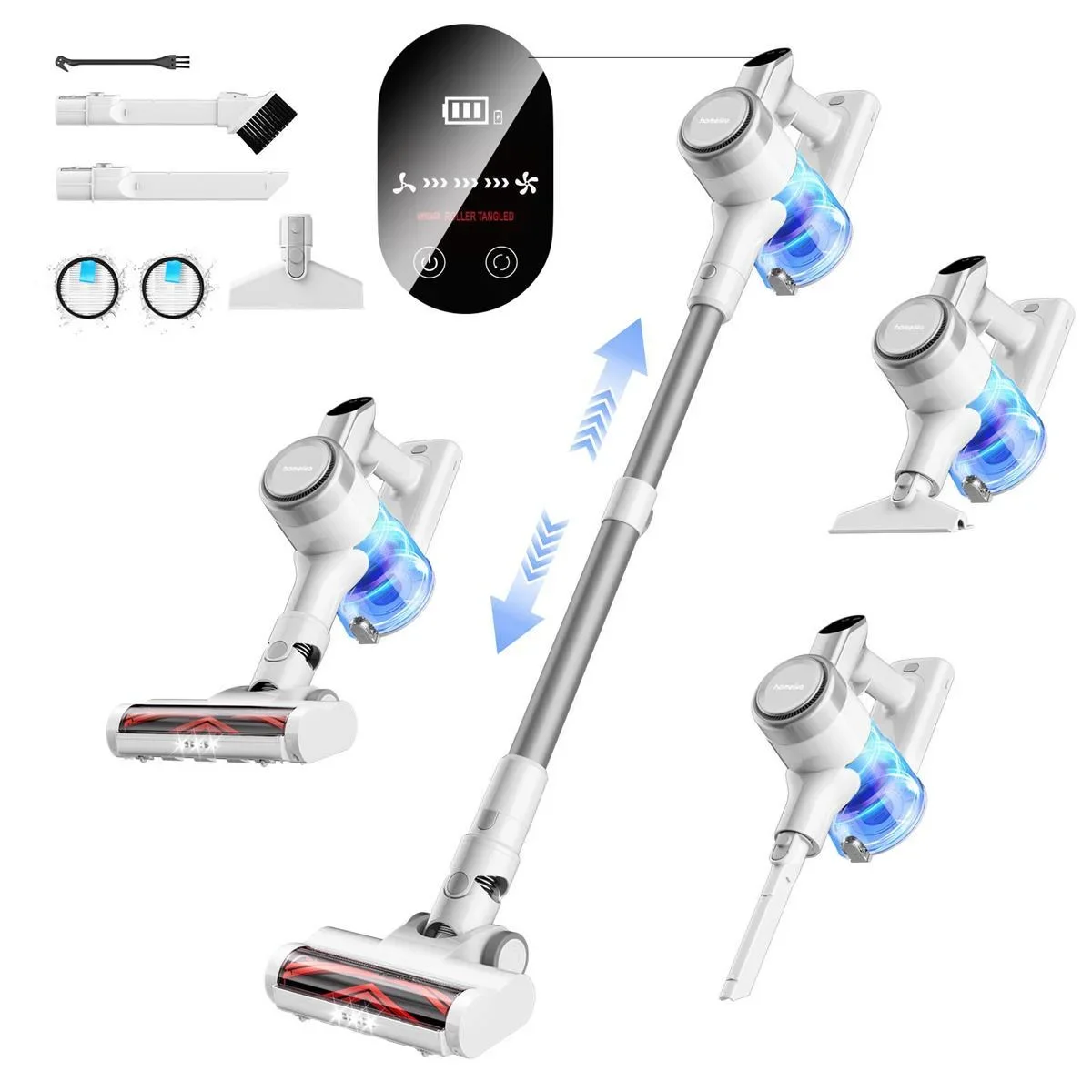 Homeika Cordless Vacuum Cleaner,23KPa 48mins Powerful Suction Vacuum LED Display,Lightweight Stick for HardFloor/Carpet/Pet Hair - Image 9
