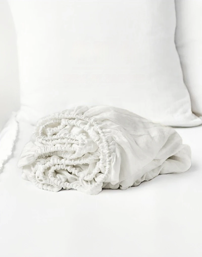 Natural Antibacterial 100% Hemp, Fitted Sheet Pillowcases, Washed Soft Natural White Pink Gray Blue Colors, UK Size Customize - Image 8