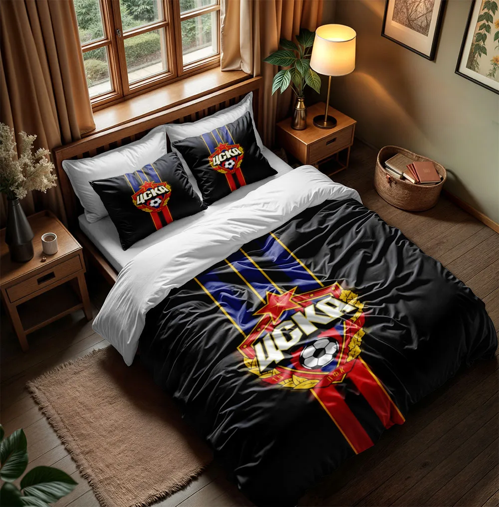 ЦСКА Москва Duvet Cover Set King Queen Double Full Twin Single Size Bed Linen Set - Image 2