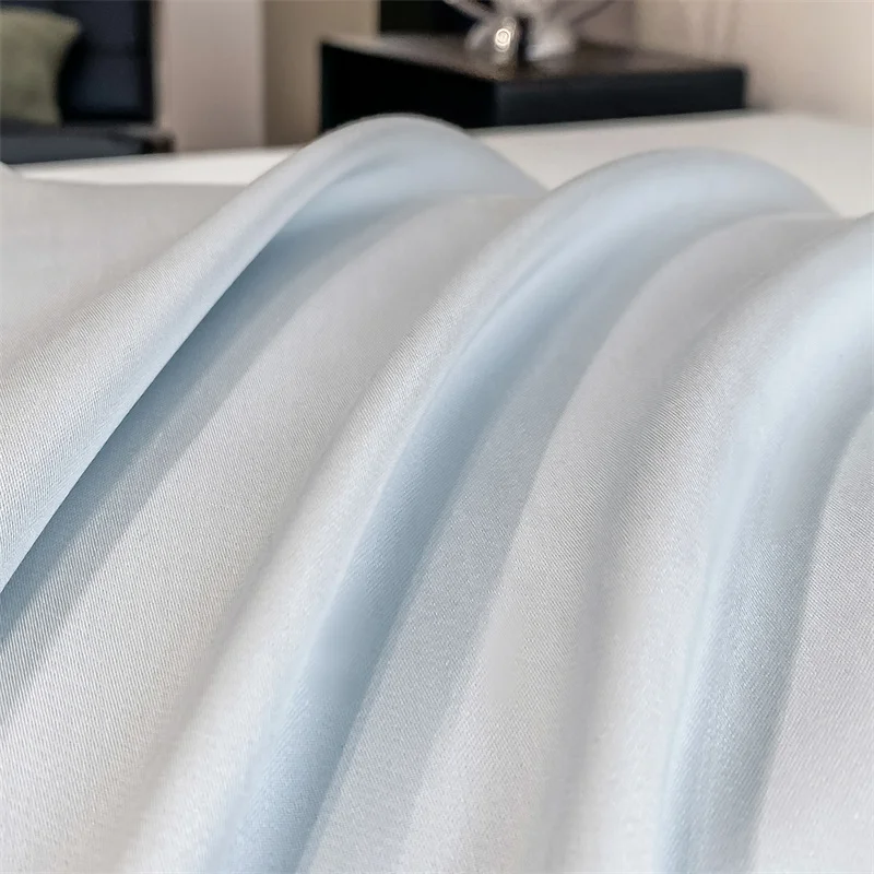 Fitted Sheet Pure Color Silk Bed Sheet Pure Natural Mulberry Silk Mattress Cover Elastic Band Fixed Silk Bedding 140x190Cm - Image 4