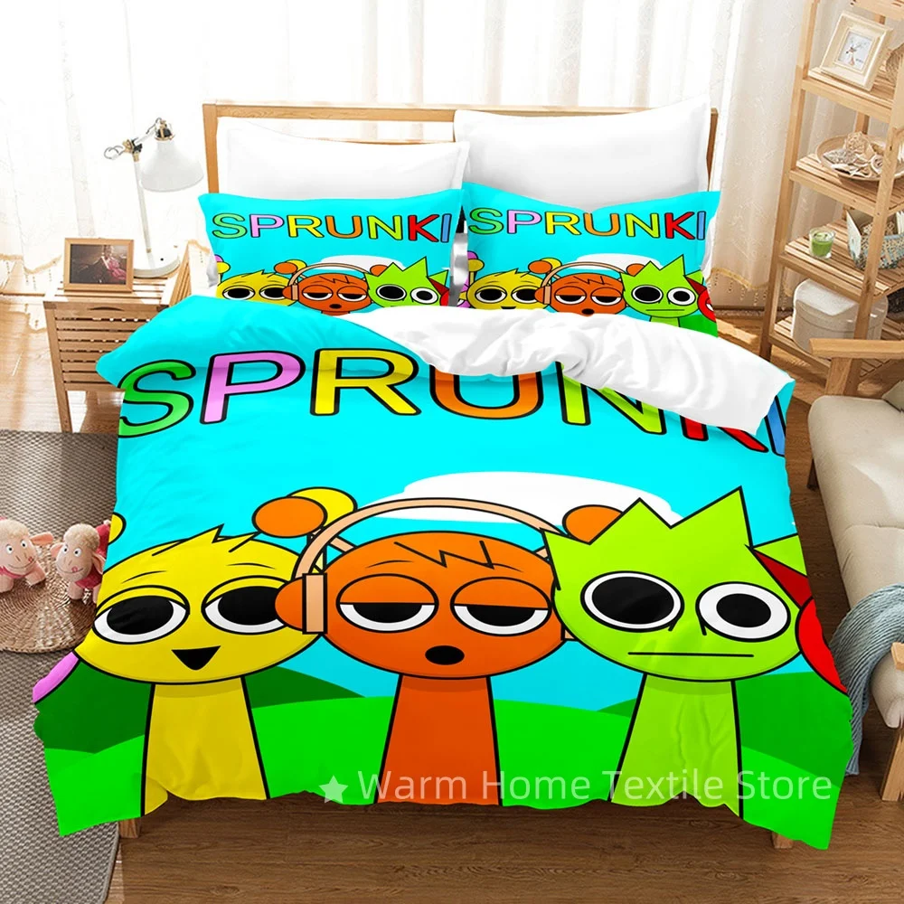 Sprunki Bedding Set Incredibox 3D Printed Music Game Duvet Cover Set Soft Single Twin Double Queen King Size Sprunki Gifts Kids - Image 2