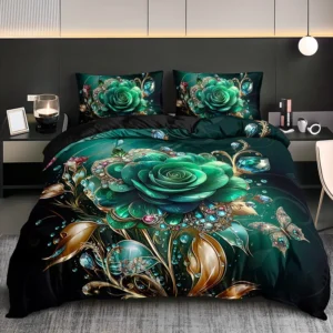 Gemstone Floral Bedding Set Shining Duvet Cover Set Soft Single Twin Double Queen Size Bed Set Home Decorations For Bedroom