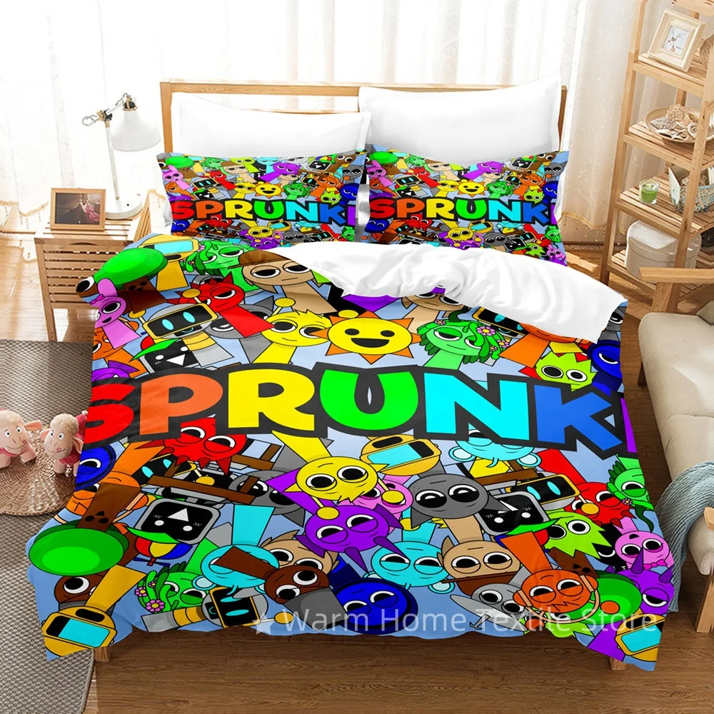Sprunki Bedding Set Incredibox 3D Printed Music Game Duvet Cover Set Soft Single Twin Double Queen King Size Sprunki Gifts Kids - Image 4
