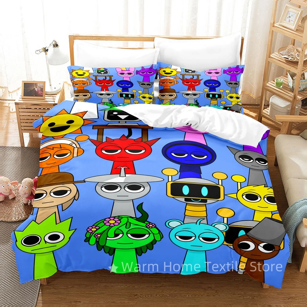 Sprunki Bedding Set Incredibox 3D Printed Music Game Duvet Cover Set Soft Single Twin Double Queen King Size Sprunki Gifts Kids - Image 8