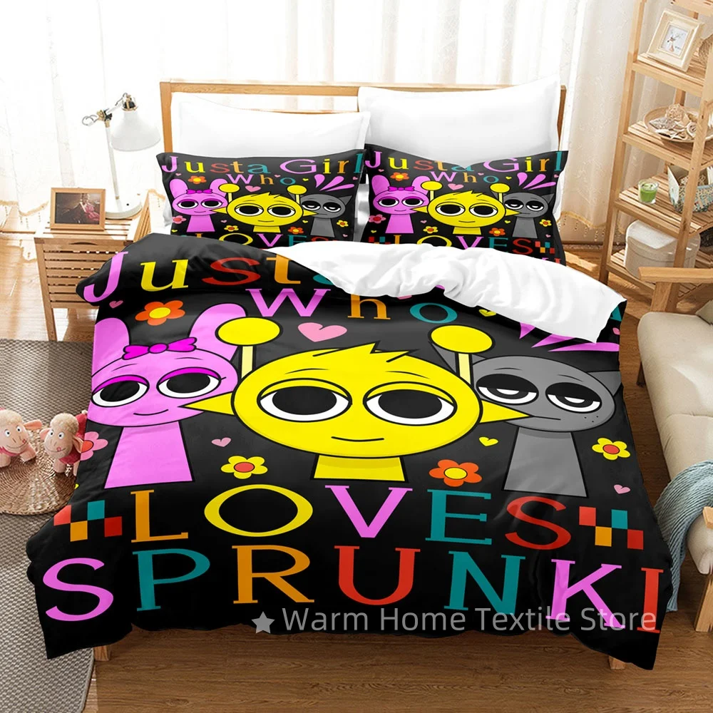 Sprunki Bedding Set Incredibox 3D Printed Music Game Duvet Cover Set Soft Single Twin Double Queen King Size Sprunki Gifts Kids - Image 3