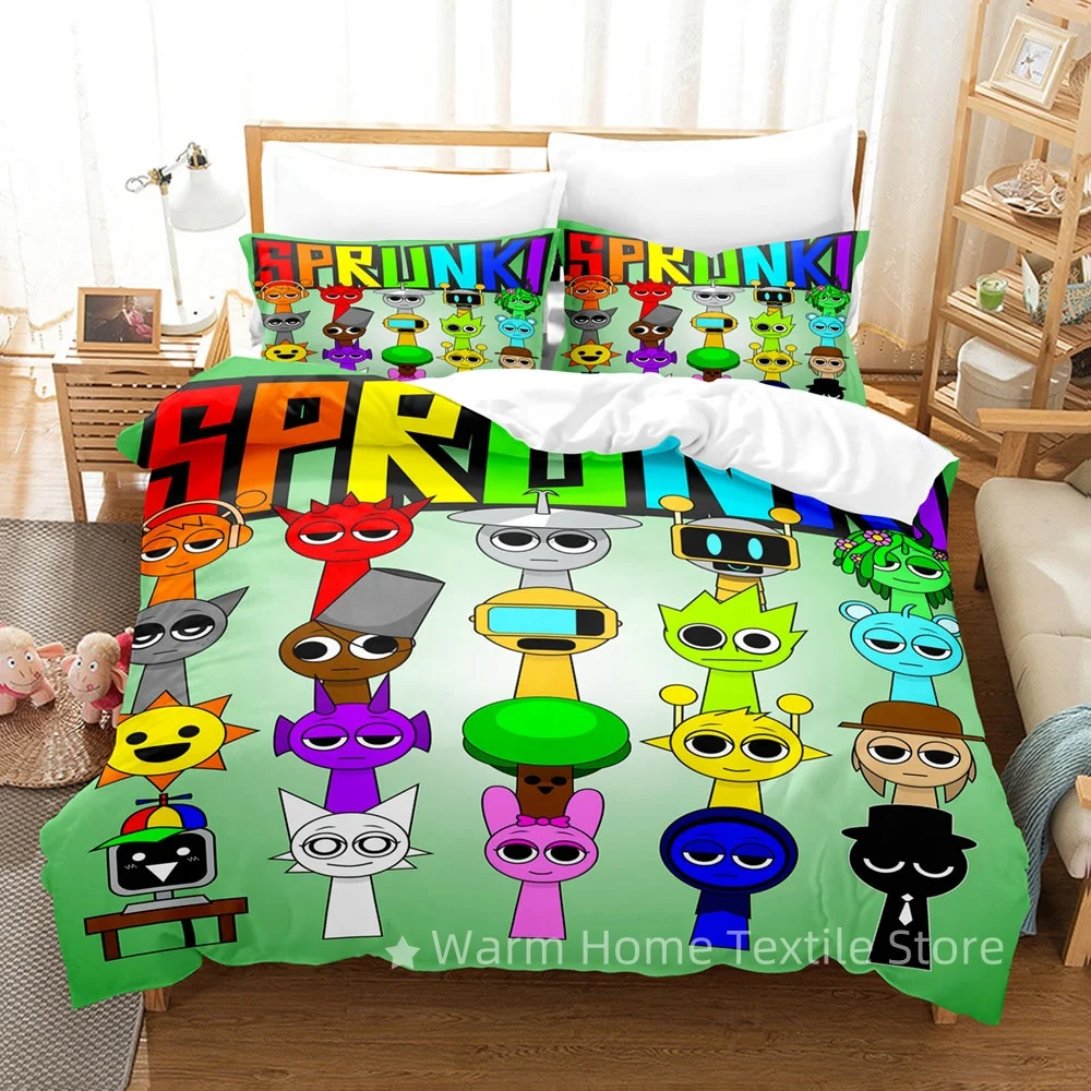 Sprunki Bedding Set Incredibox 3D Printed Music Game Duvet Cover Set Soft Single Twin Double Queen King Size Sprunki Gifts Kids - Image 7