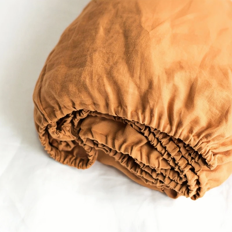 Natural Antibacterial 100% Hemp, Fitted Sheet Pillowcases, Washed Soft Natural White Pink Gray Blue Colors, UK Size Customize - Image 3