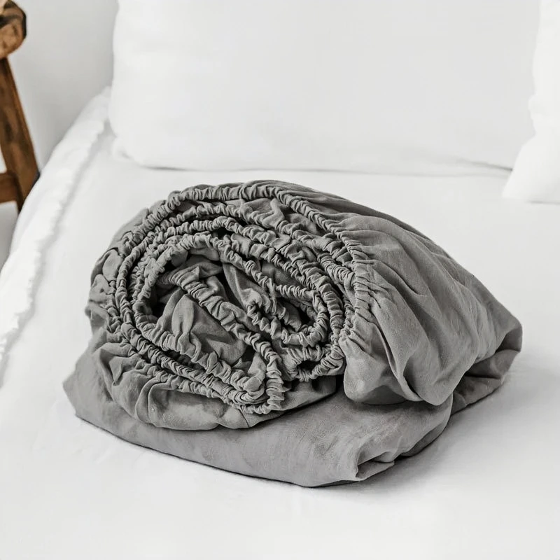 Natural Antibacterial 100% Hemp, Fitted Sheet Pillowcases, Washed Soft Natural White Pink Gray Blue Colors, UK Size Customize - Image 5